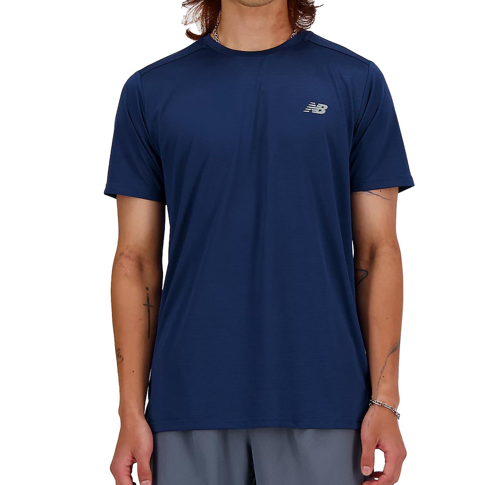 Men's SE Short Sleeve Tennis Top Navy Promotions NEW BALANCE