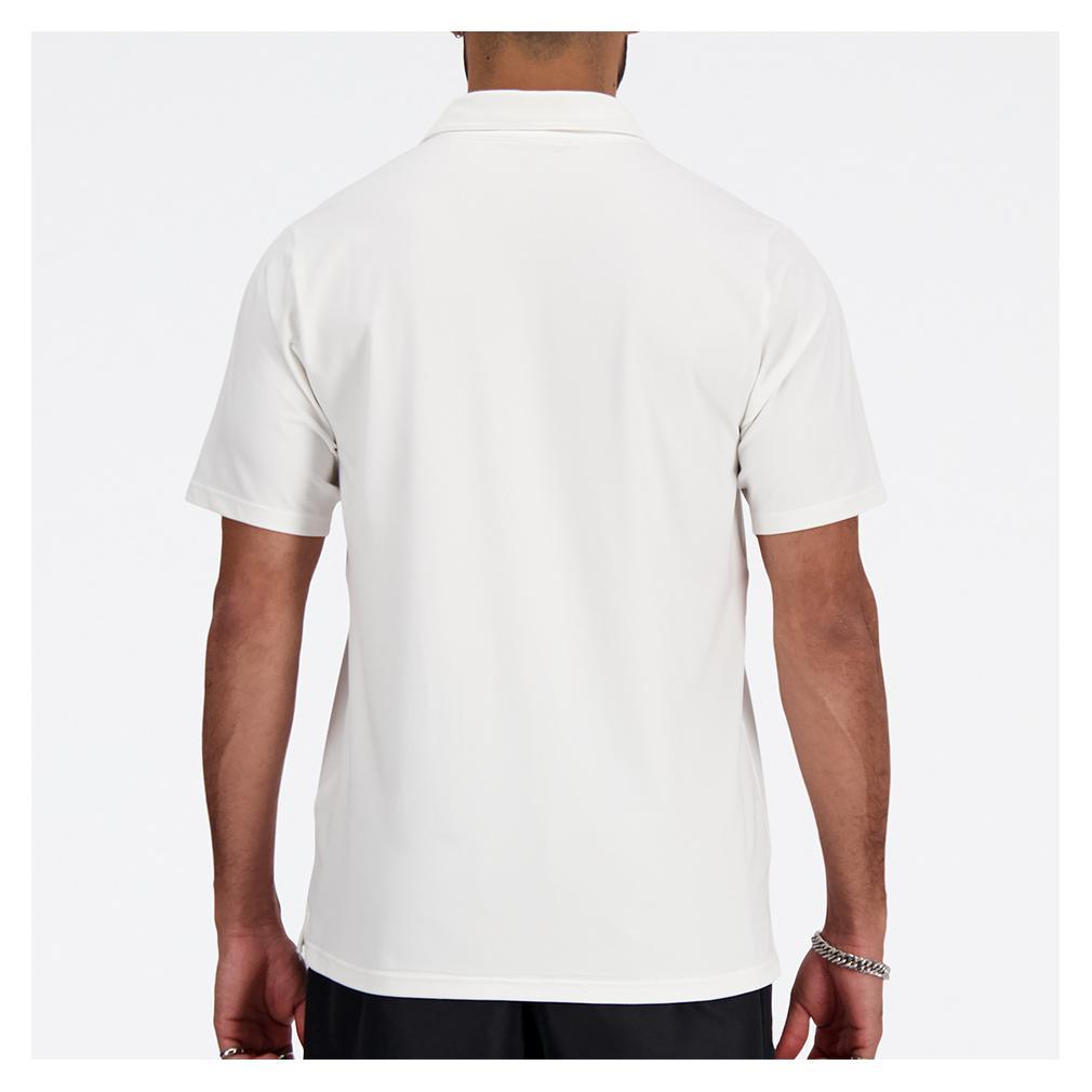Men's Performance Tennis Polo White Tournament Gear NEW BALANCE