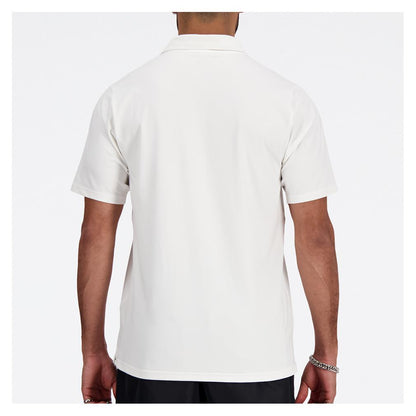 Men's Performance Tennis Polo White Tournament Gear NEW BALANCE