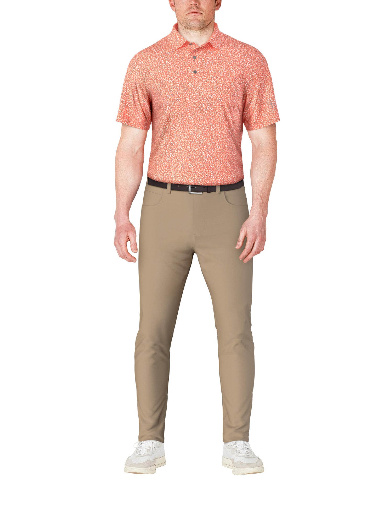 Men's Abstract Golf Flag Print Golf Polo