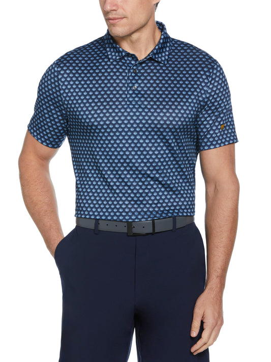 Agave Print Golf Polo (Mood Indigo) 