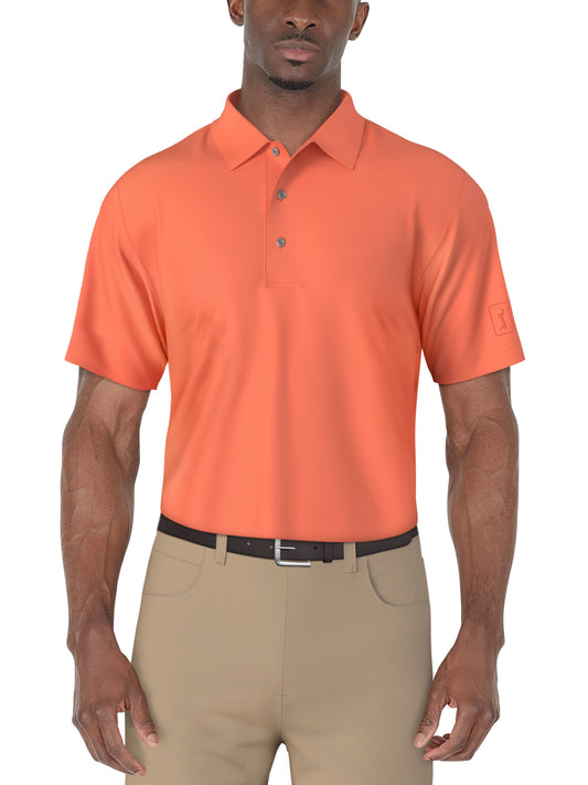 SS Airflux Solid Mesh Polo W/ Rib Collar (Living Coral) 