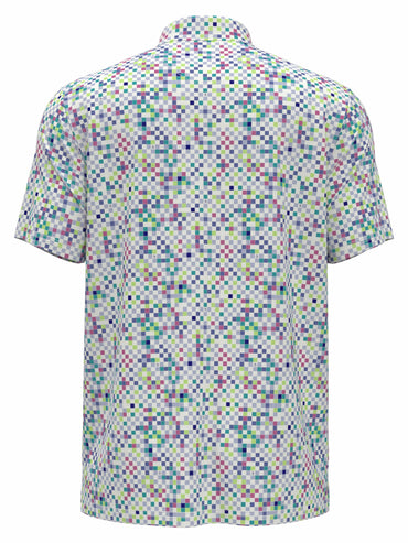 Men's All Over Original Check Print Golf Polo Shirt