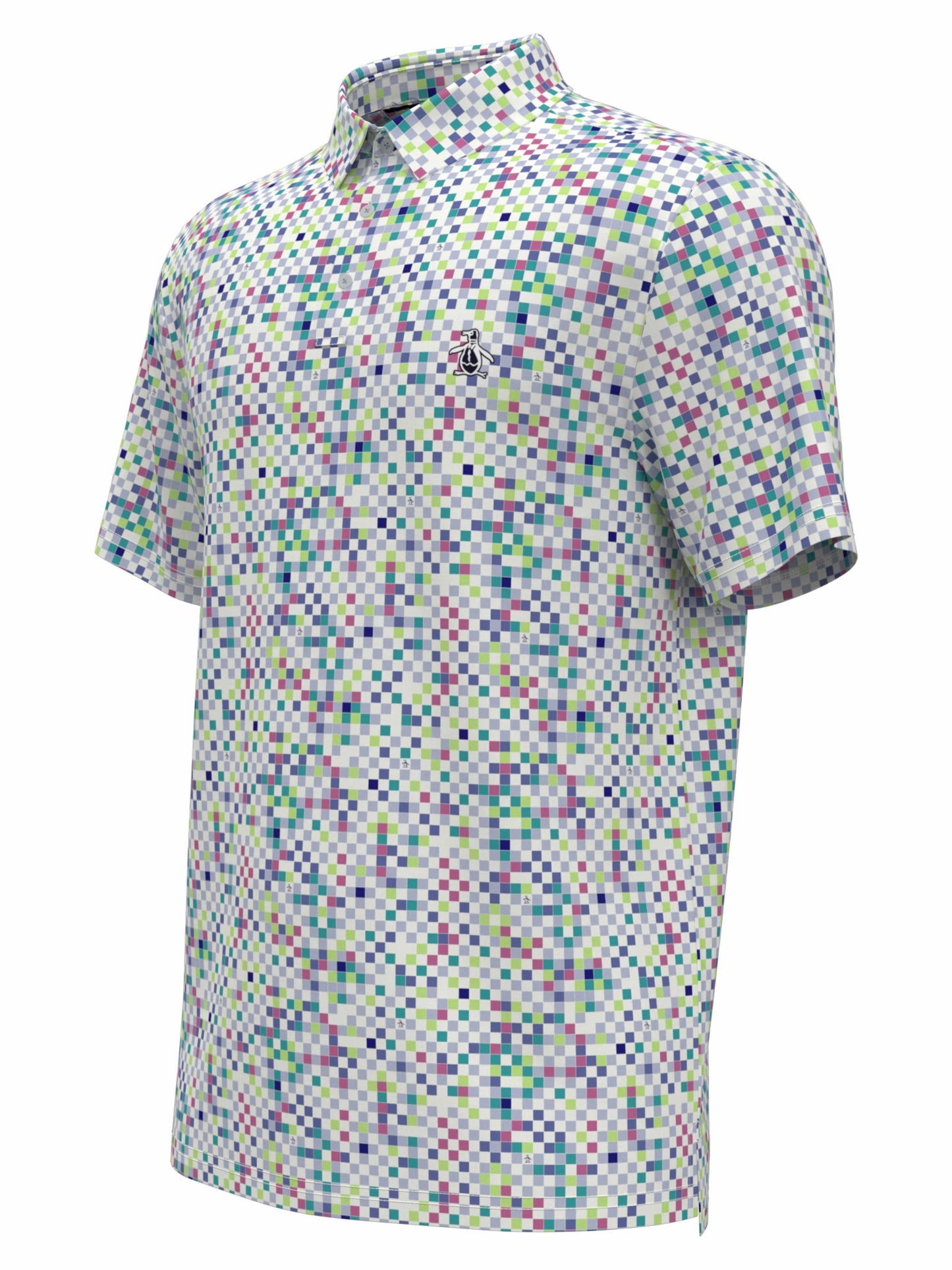 Men's All Over Original Check Print Golf Polo Shirt