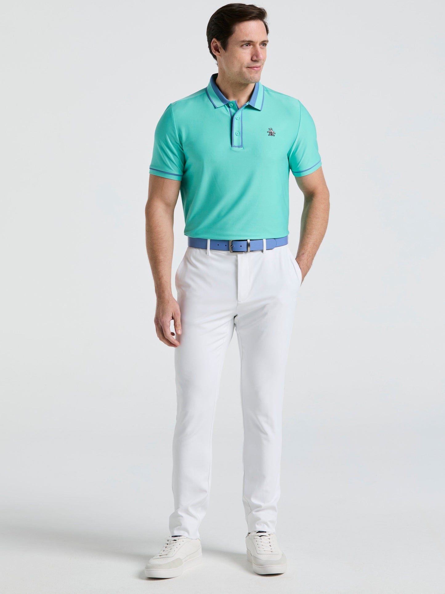 Men's All Over Palm Tree Bunker Print Golf Polo Shirt