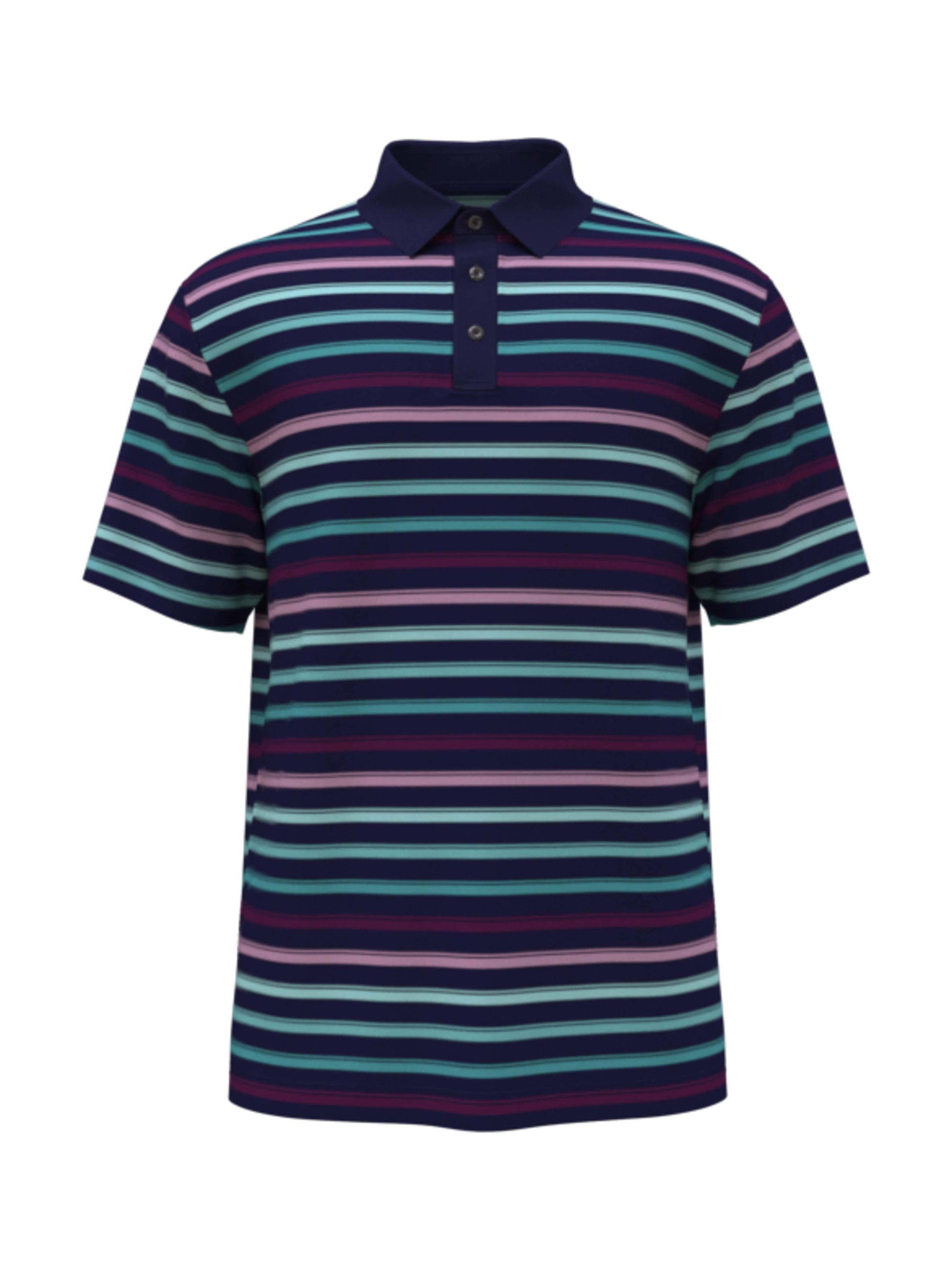 All-Over Stripe Print Golf Polo (Blueprint) 