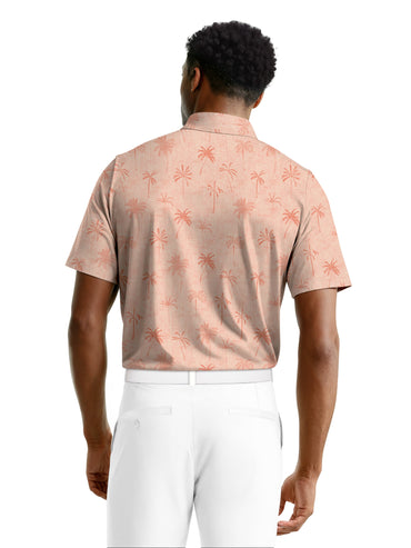 Men's All Over Texture Palm Trees Polo