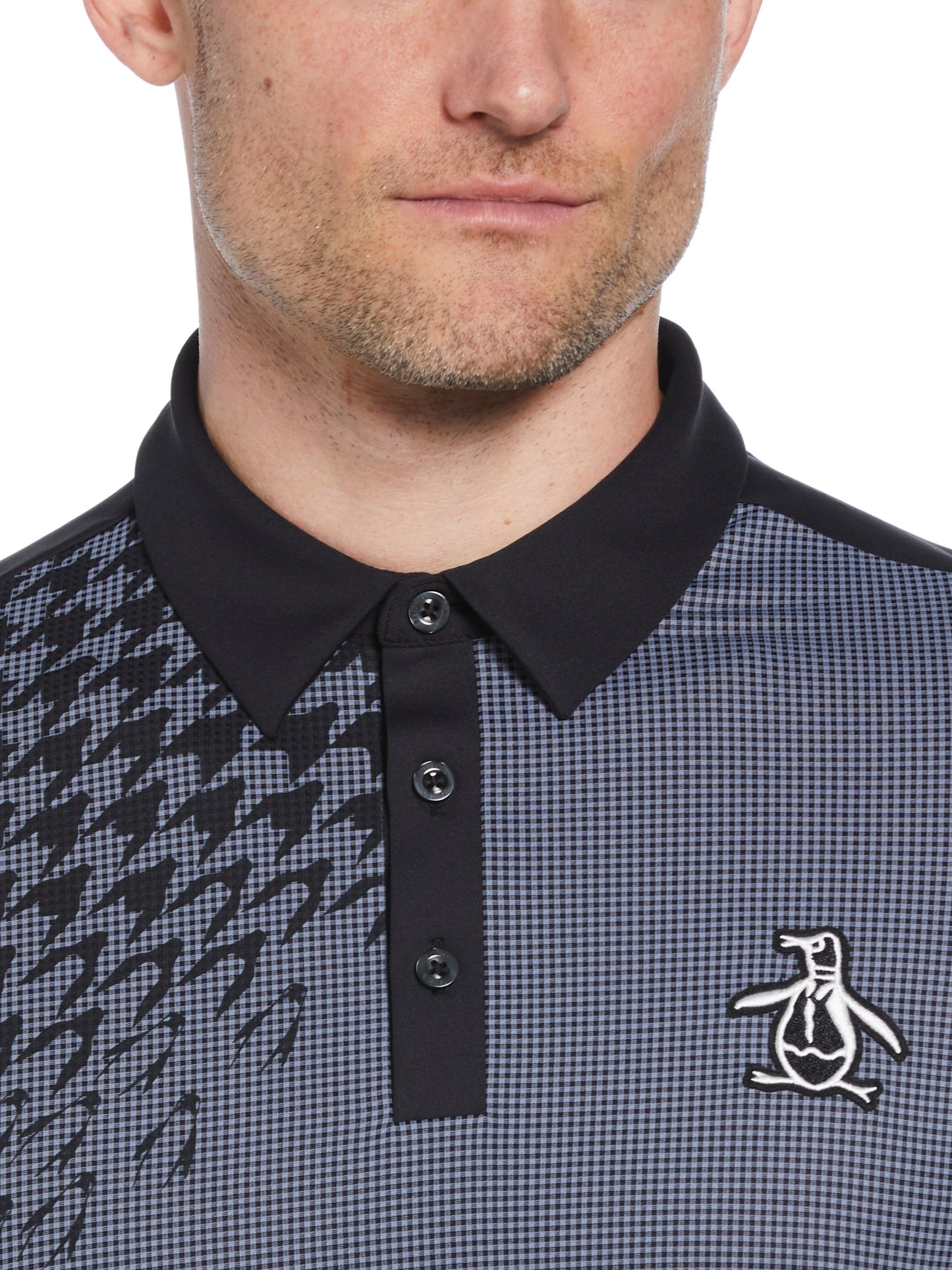 Men's Asymmetrical Pete Gingham Color Block Polo