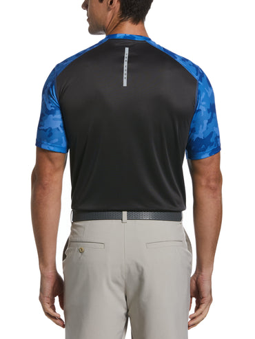 Men's Blocked Camo Print Crew