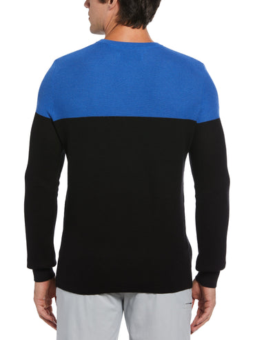 Men's Color Block Long Sleeve Golf Sweater