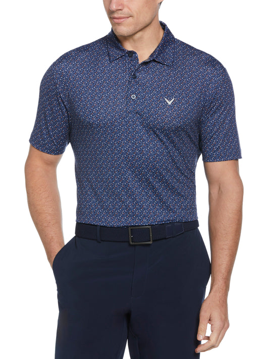 Mens Confetti Chevron All Over Polo (Peacoat) 
