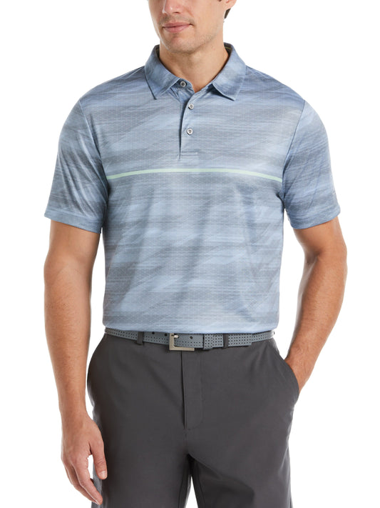 Digitized Chest Stripe Print Golf Polo (Tradewinds) 