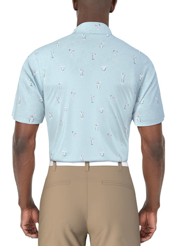 Men's Drink Print Golf Polo