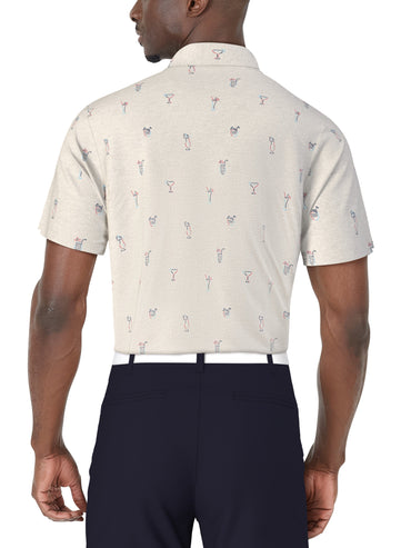 Men's Drink Print Golf Polo