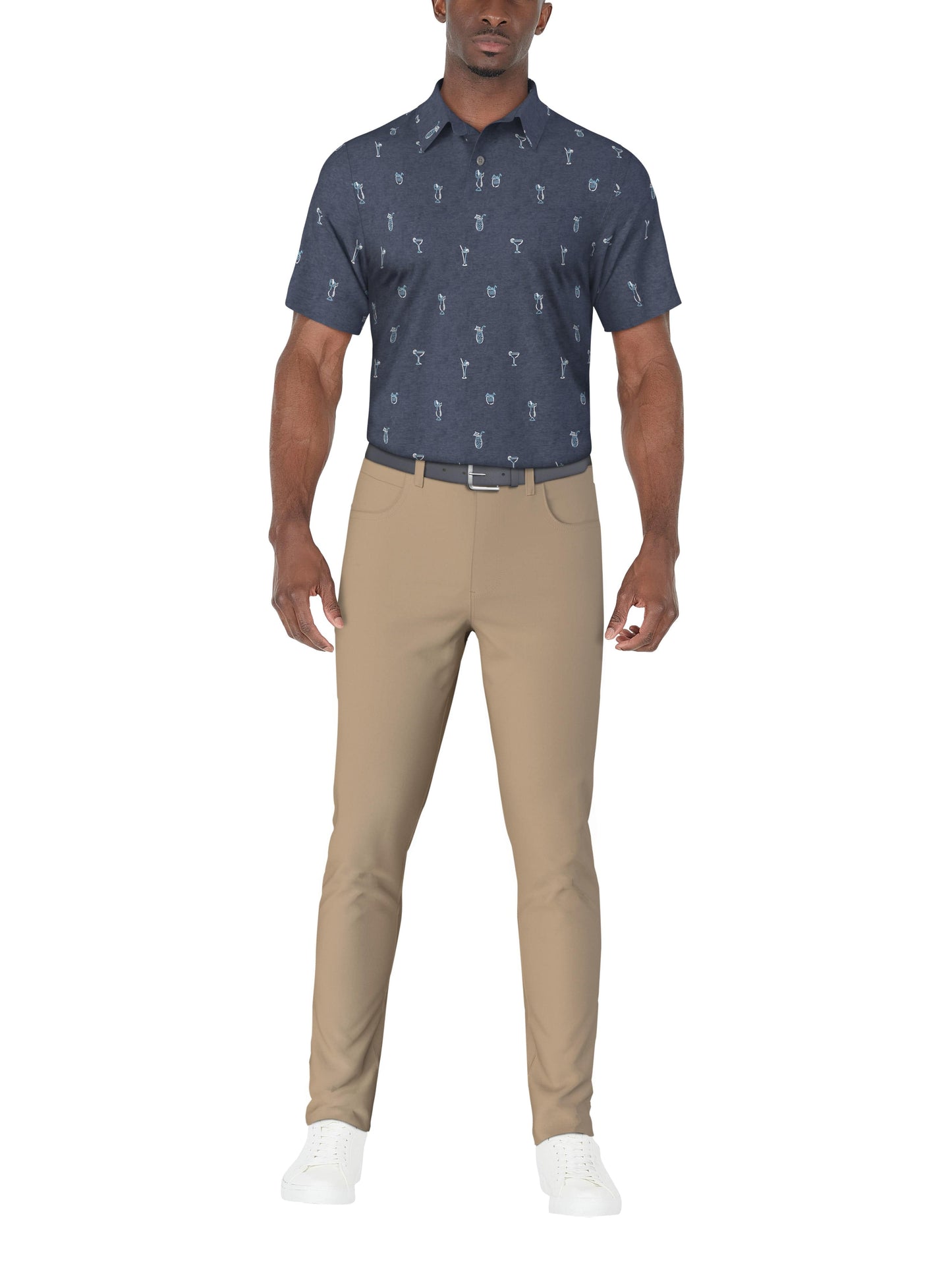 Men's Drink Print Golf Polo