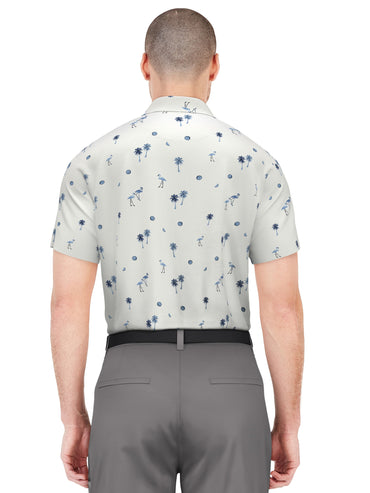 Men's Flamingo Print Golf Polo