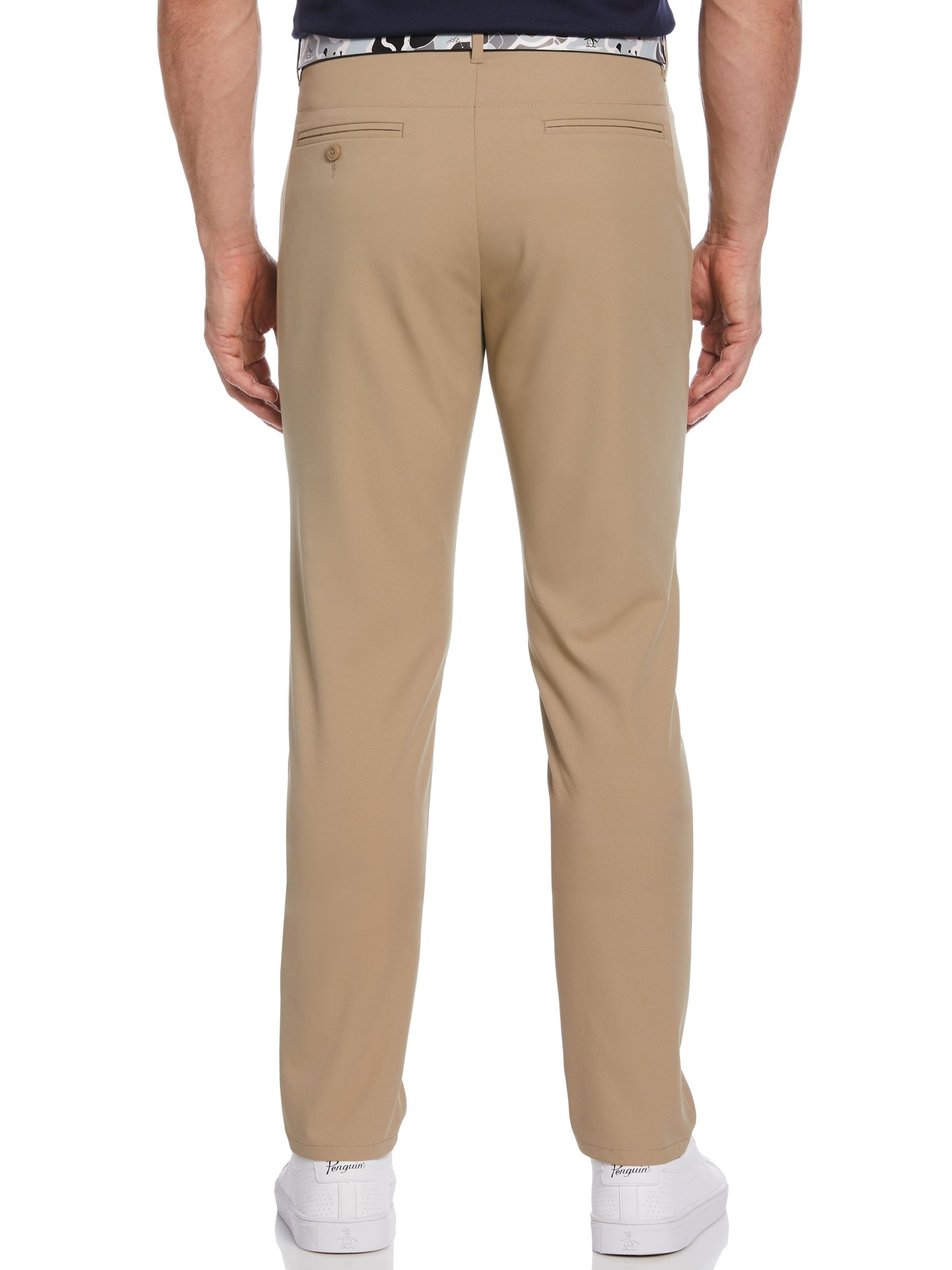 Men's Flat Front Solid Golf Pant - Beige