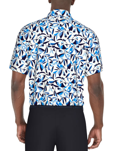 Men's Geo Botanical Print Golf Polo