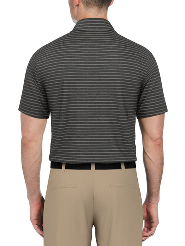 Men's Heather Feeder Stripe Golf Polo