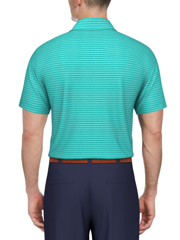 Men's Heather Feeder Stripe Golf Polo