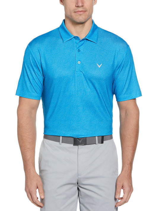 Heather Geo Print Golf Polo (Methyl Blue) 
