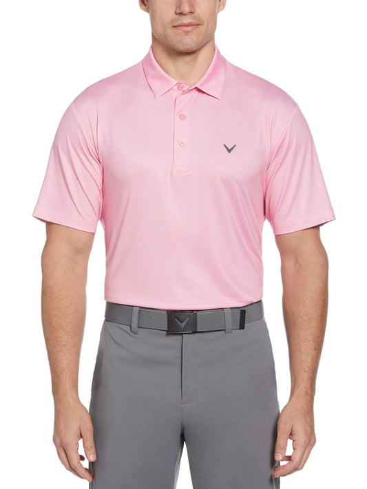 Heather Geo Print Golf Polo (Sea Pink) 