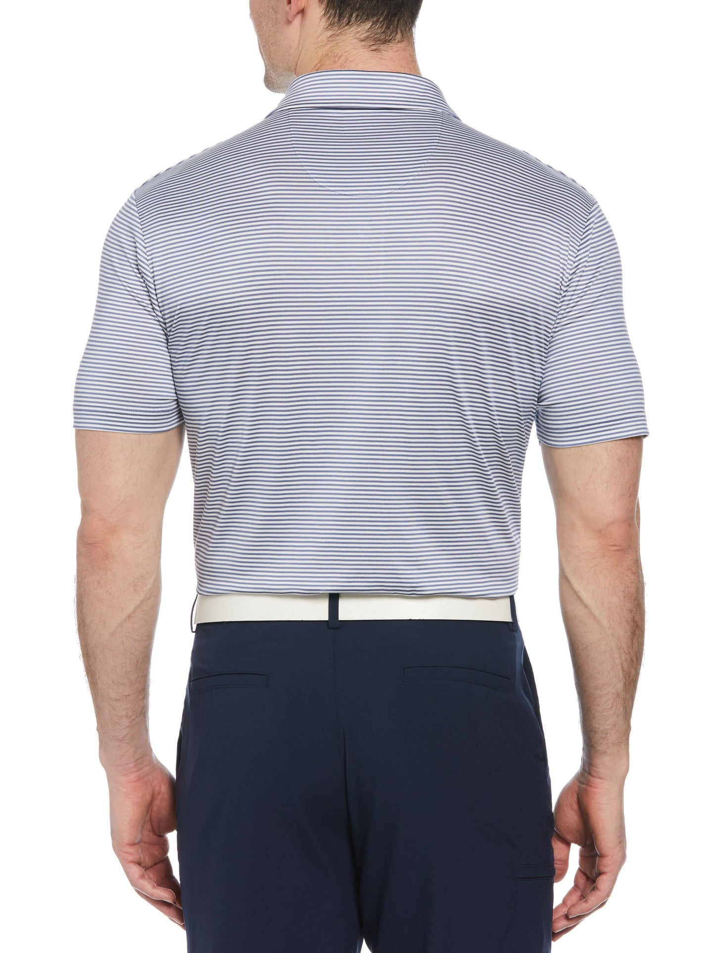 Men's Heathered Two Color Stripe Polo