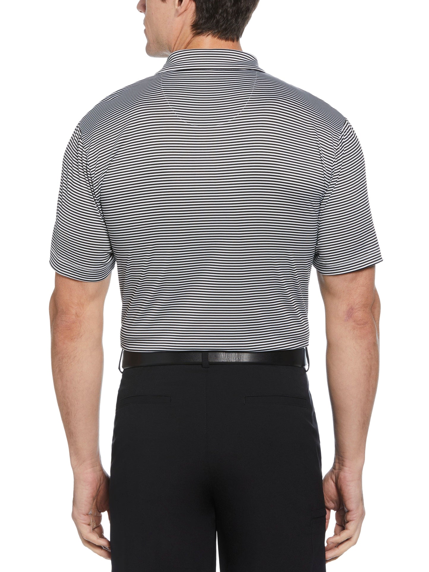 Men's Heathered Two Color Stripe Polo