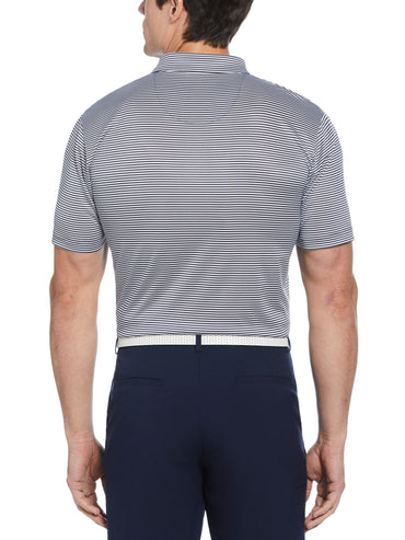 Men's Heathered Two Color Stripe Polo