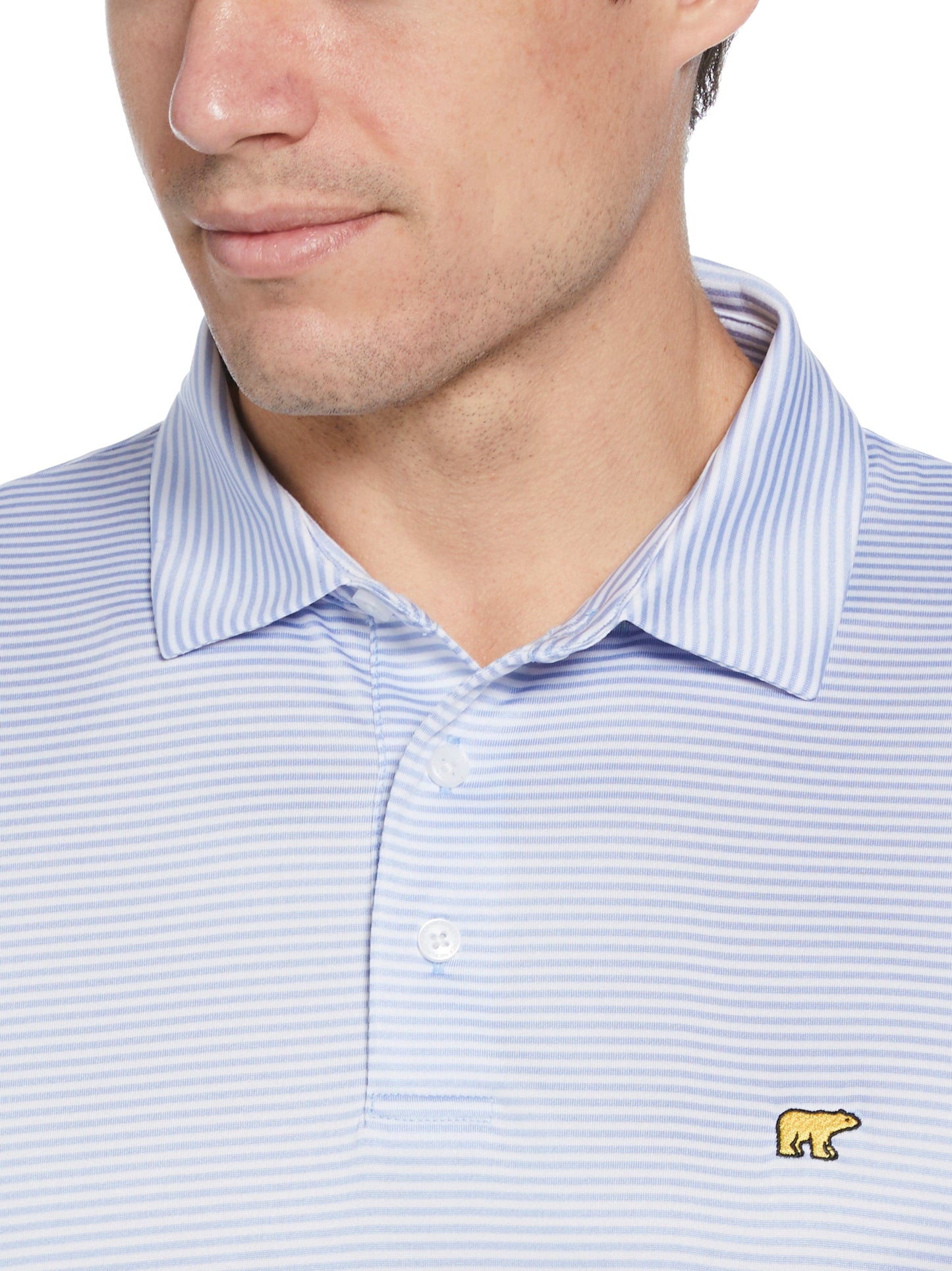 Men's Heathered Two Color Stripe Polo