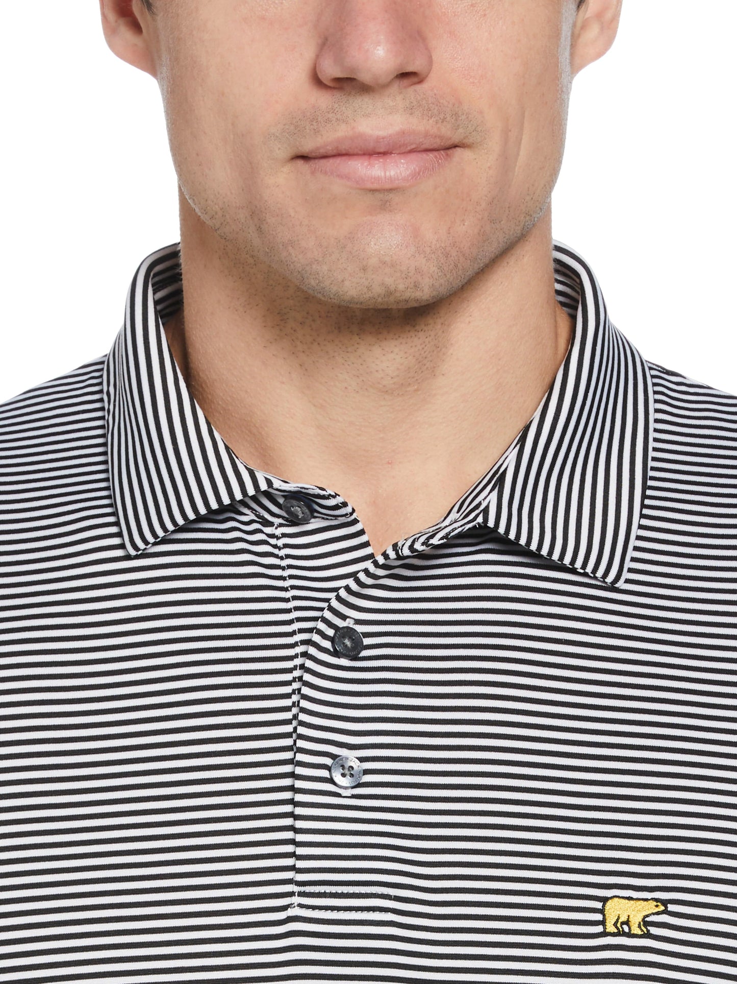 Men's Heathered Two Color Stripe Polo