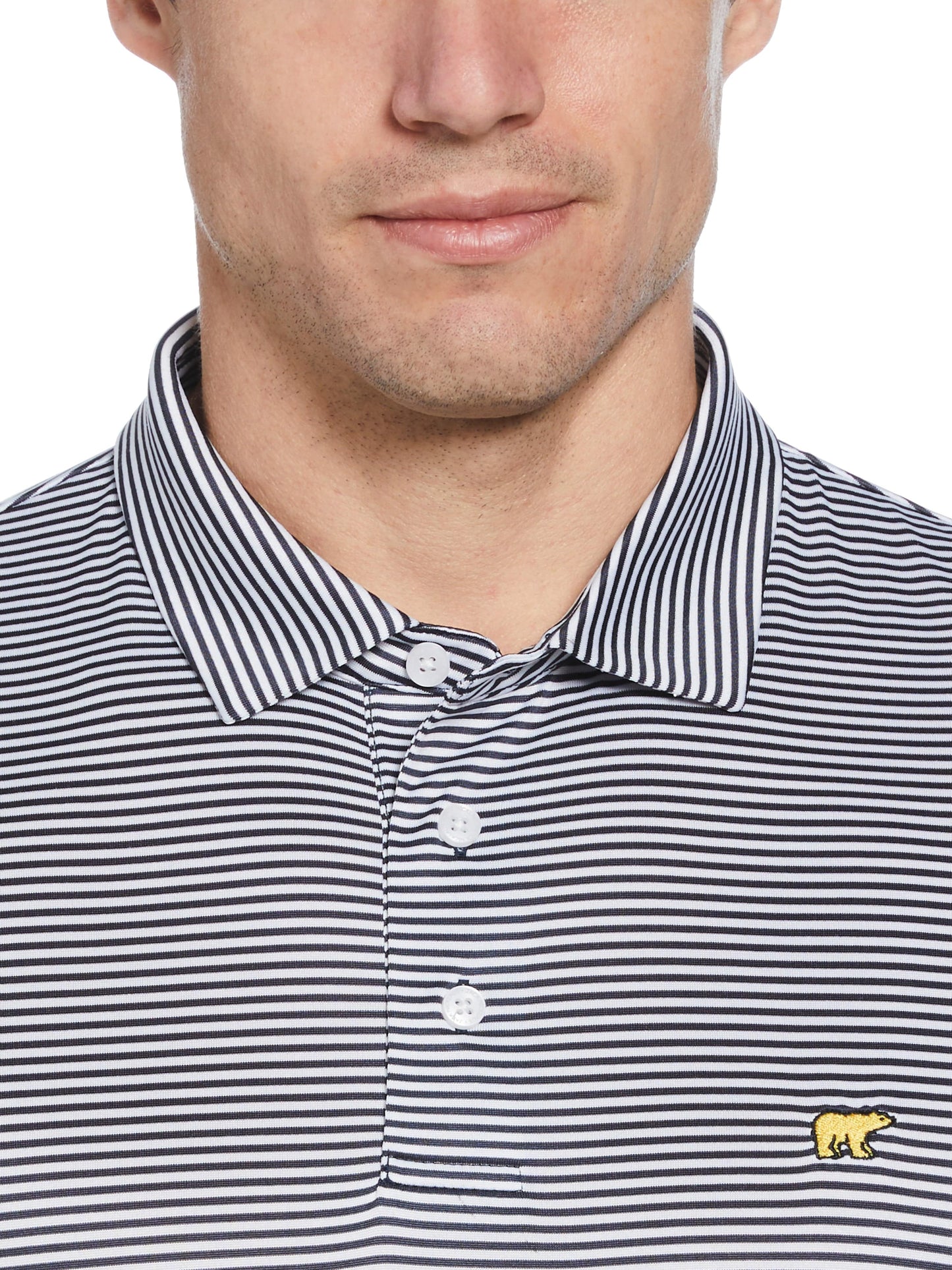 Men's Heathered Two Color Stripe Polo
