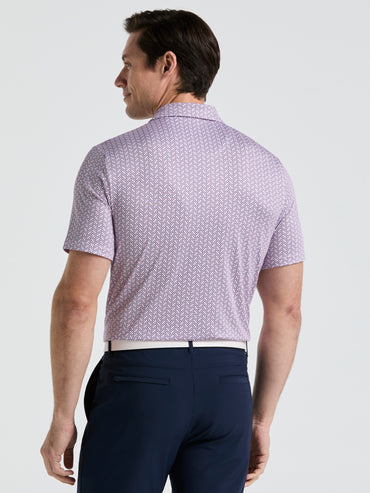 Men's Heritage Herringbone Print Golf Polo