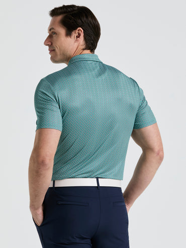 Men's Heritage Herringbone Print Golf Polo