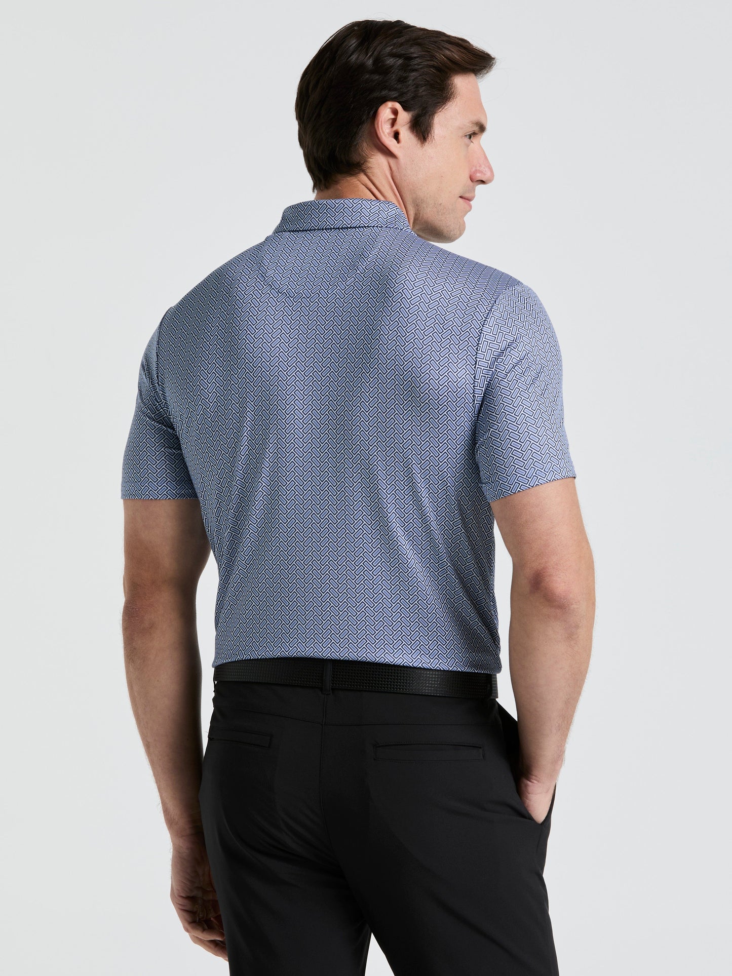 Men's Heritage Herringbone Print Golf Polo