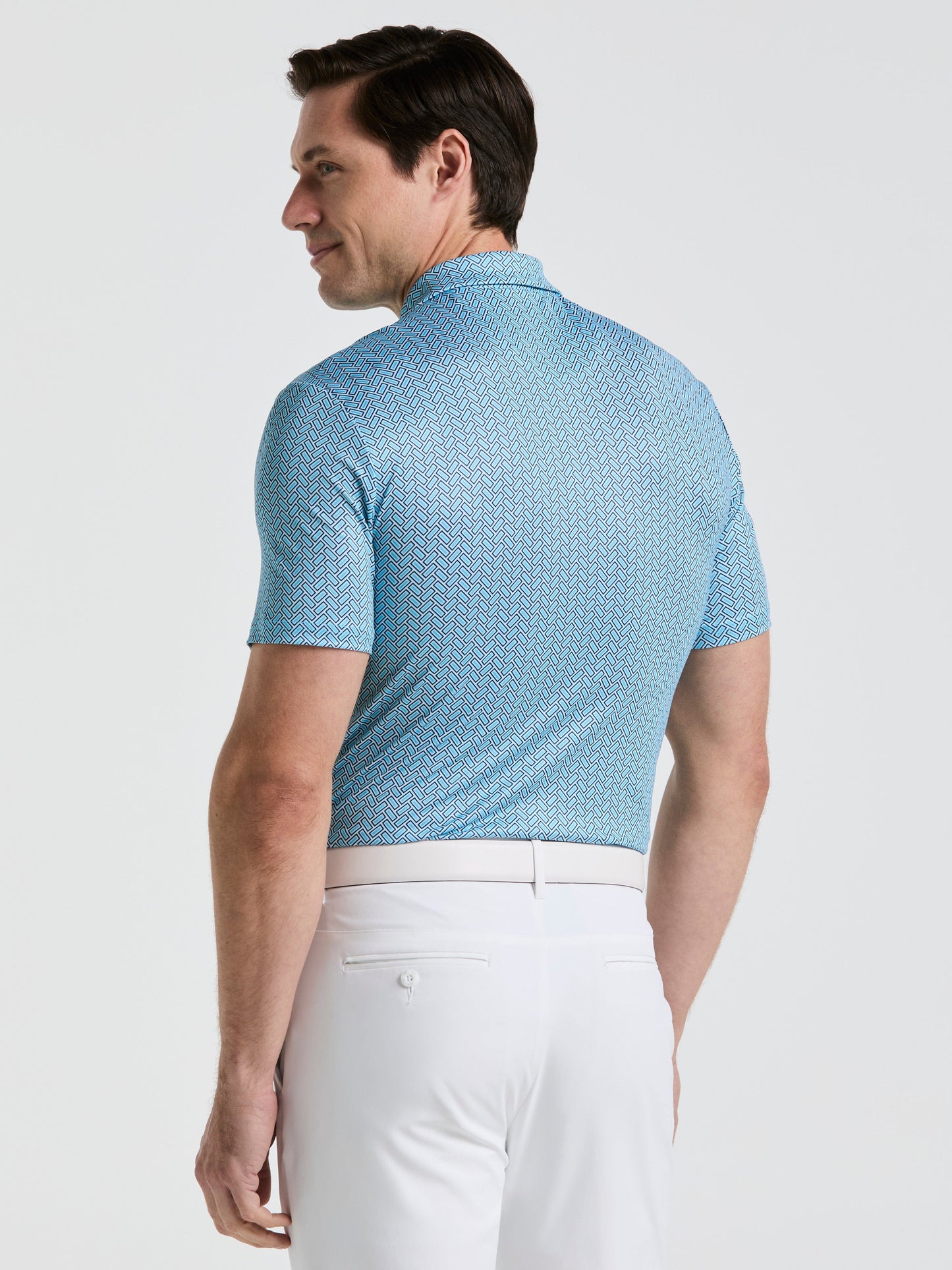 Men's Heritage Herringbone Print Golf Polo