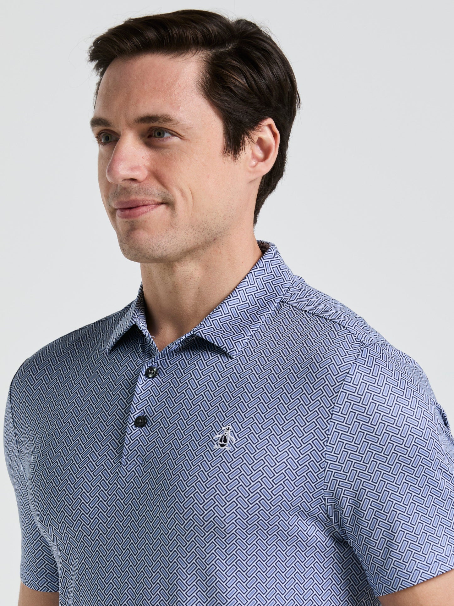 Men's Heritage Herringbone Print Golf Polo