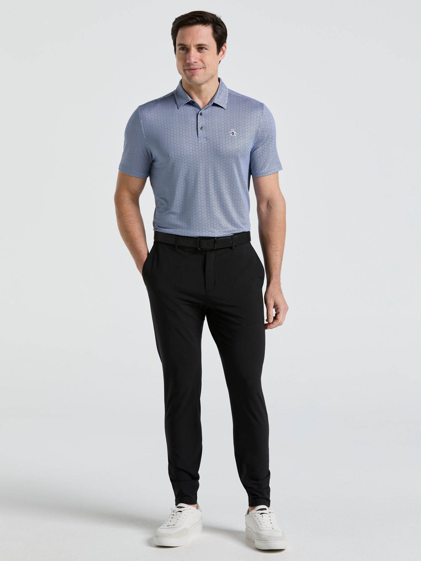 Men's Heritage Herringbone Print Golf Polo