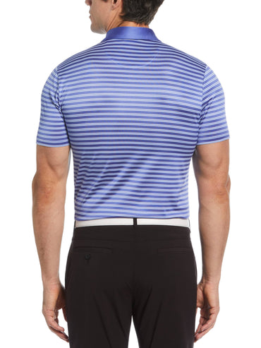 Men's Heritage Stripe Solid Collar Short Sleeve Polo Shirt
