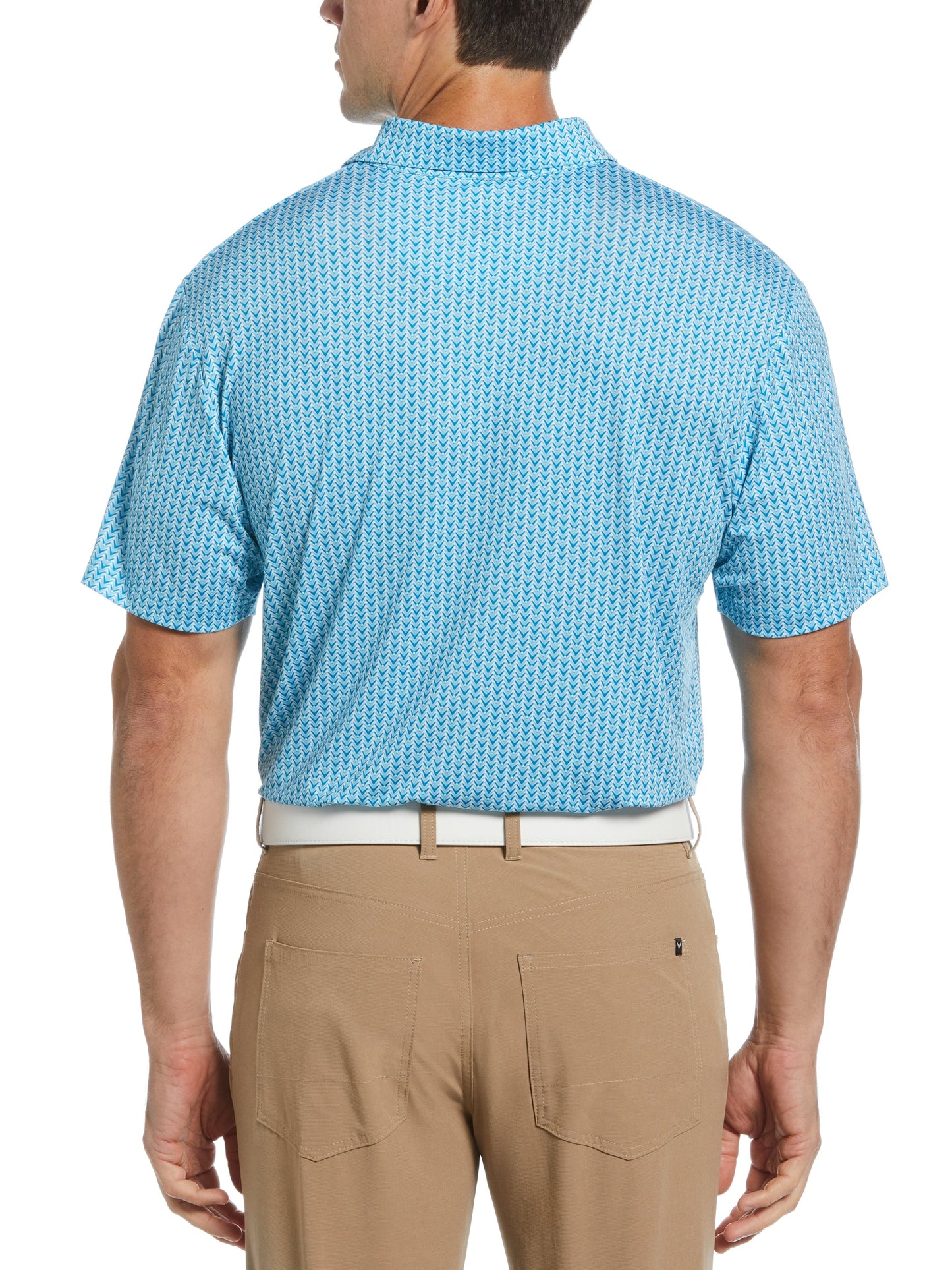 Men's Herringbone Print Polo