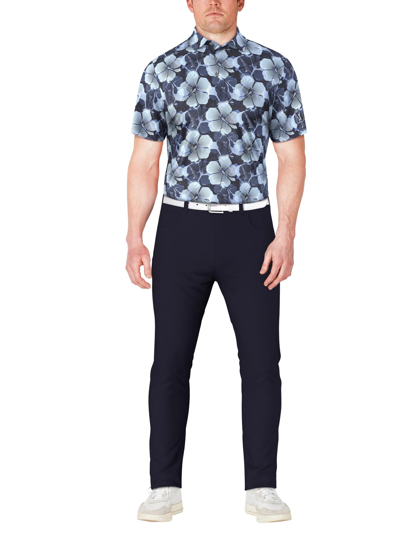 Men's Hibiscus Print Polo