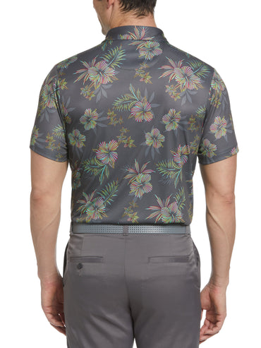 Men's Hibiscus Roadmap Print Golf Polo