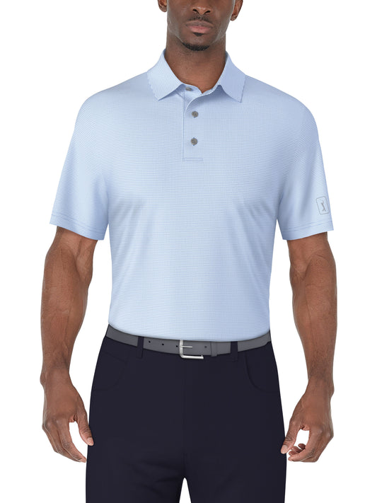 SS Horizontal Print Polo (Blissful Blue) 