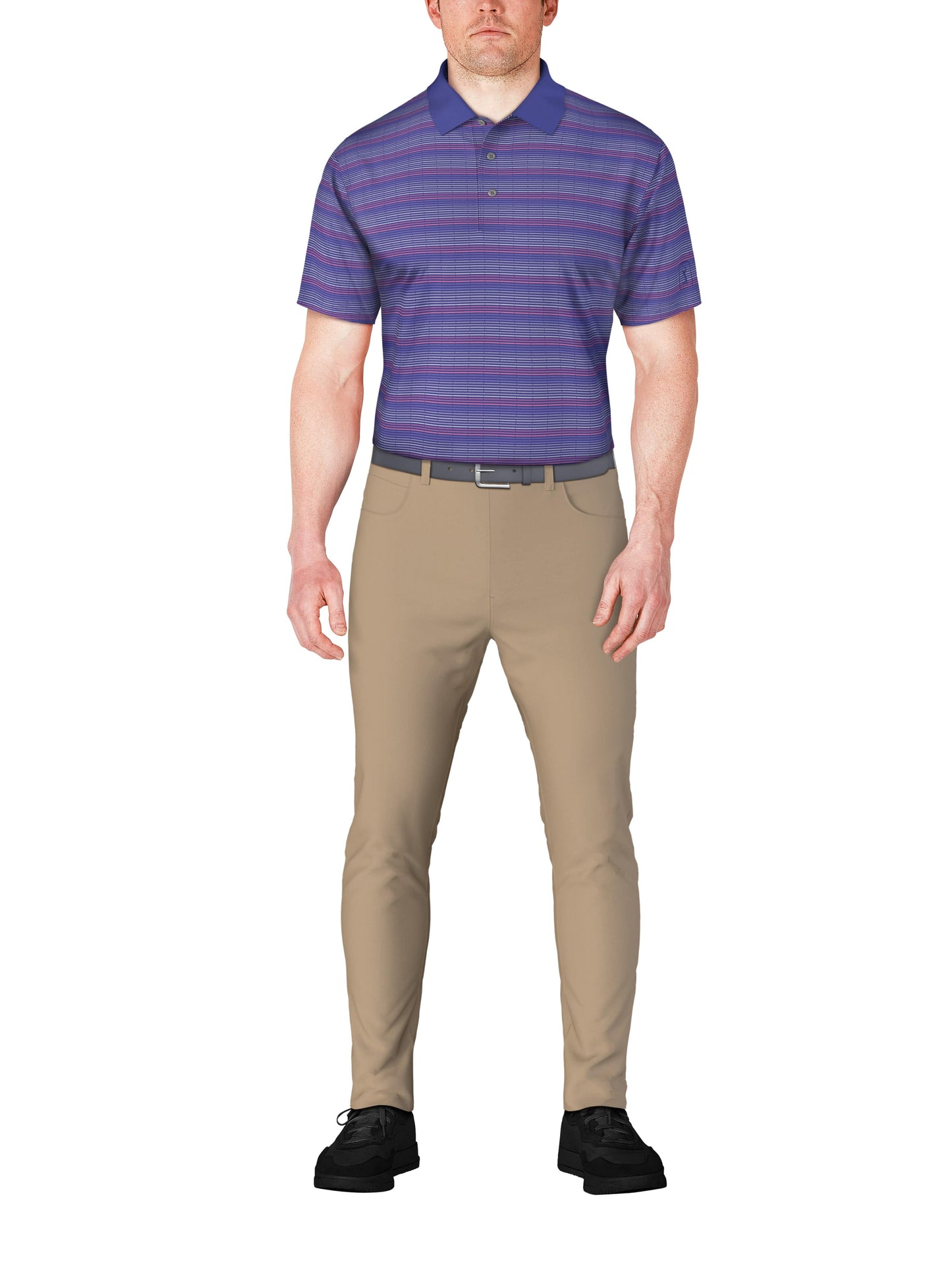 Men's Jacquard With Solid Rib Collar