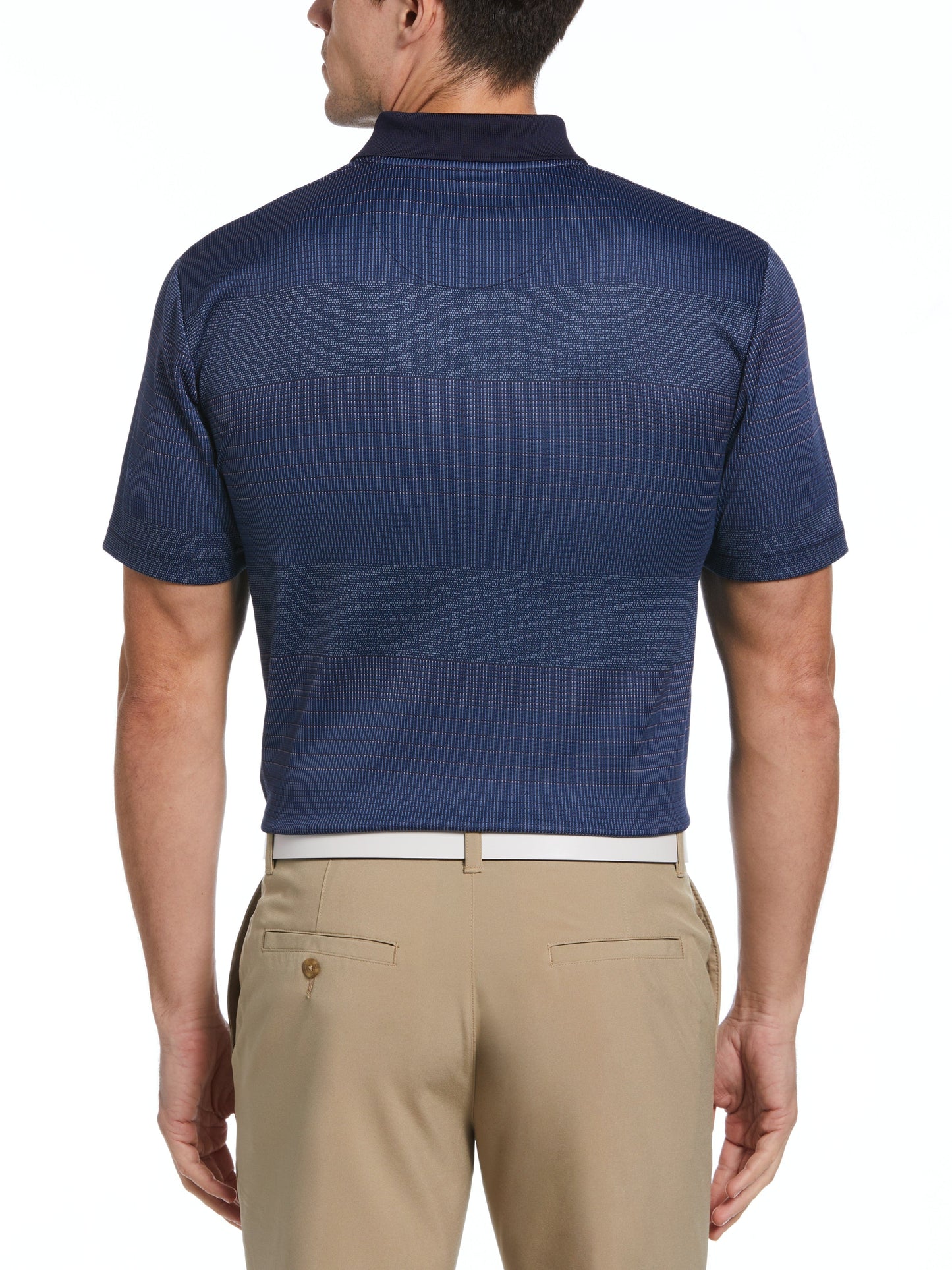 Men's Large Scale Birdseye Stripe Jacquard Golf Polo