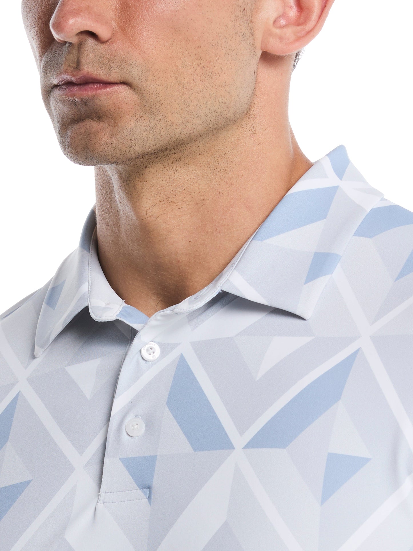 Men's Large Scale Geo Print Polo