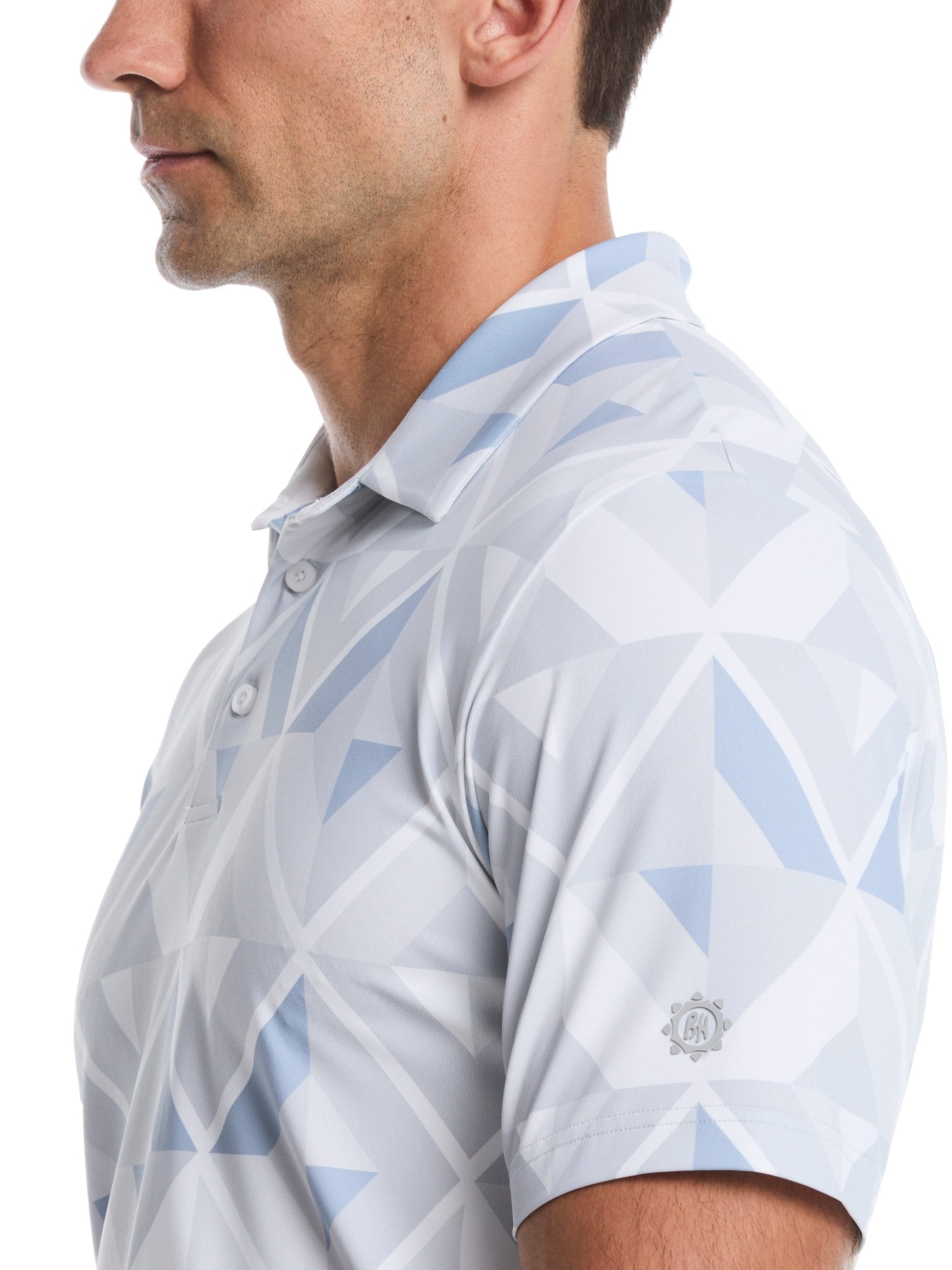 Men's Large Scale Geo Print Polo