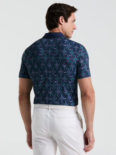 Men's Lattice Cocktail Earl Print Golf Polo