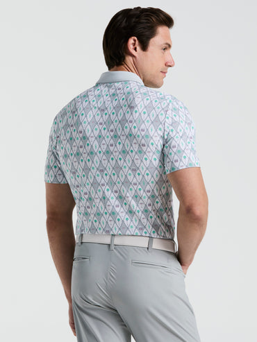 Men's Lattice Cocktail Earl Print Golf Polo
