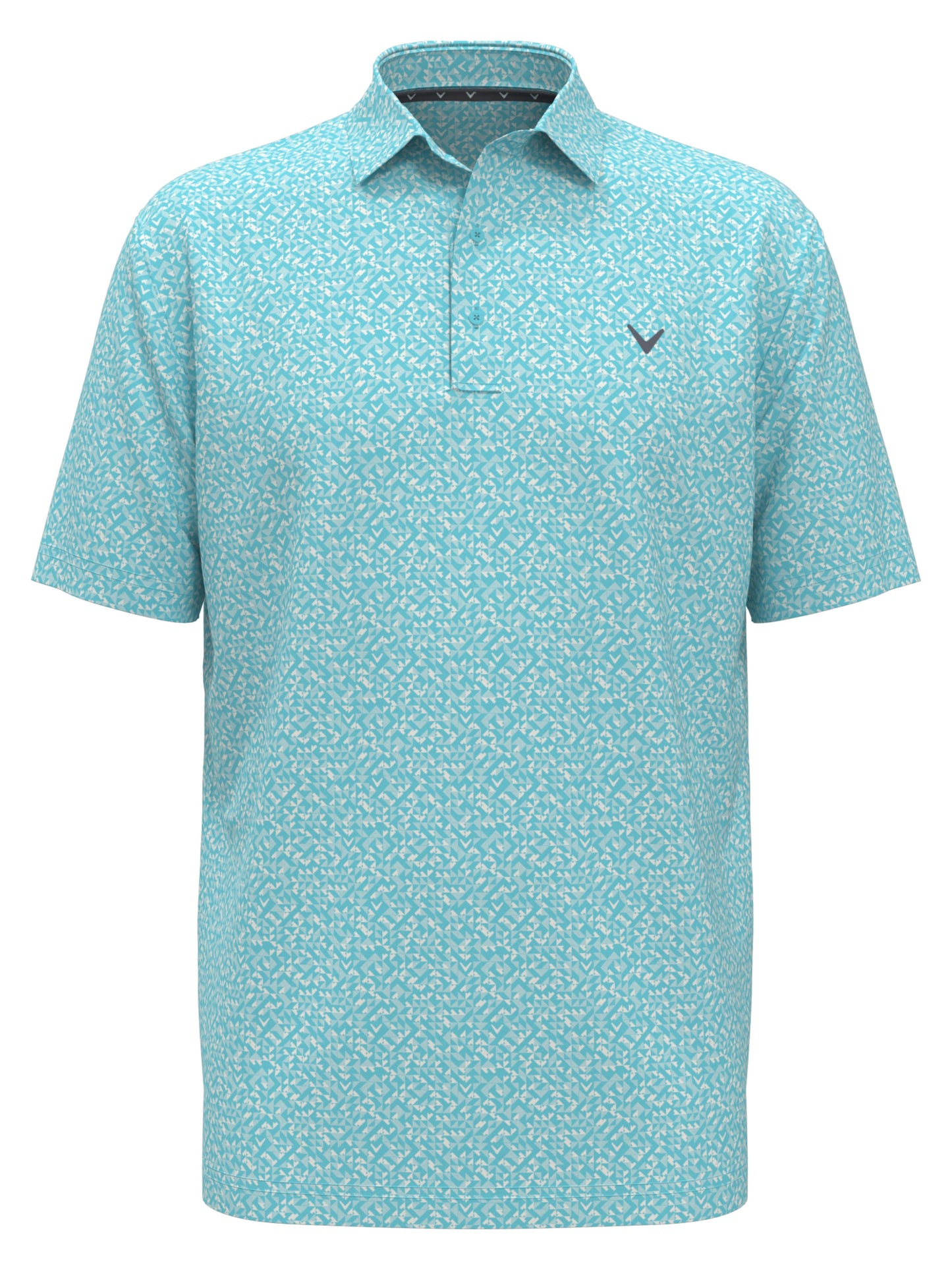Linear Chevron Print Golf Polo (Blue Radiance) 